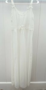 Vtg 50s Peignoir White Nylon Tricot Chiffon Bridal White Sheer 34 M/L Honeymoon!