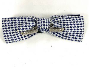 Vintage Boy’s Clip On Bow Tie 2 tone Blue/Houndstooth Rayon NYC - Fashionconstellate.com