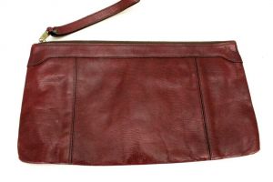 Vtg 70s Etienne Aigner Classic Burgundy Reptile Leather Handbag LARGE Clutch Zi - Fashionconstellate.com
