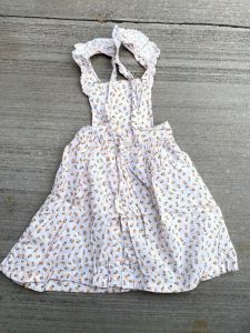 Baby Girls Dress Pinafore Cotton Printed 1950s Sz 2/3 Orange roses - Fashionconstellate.com