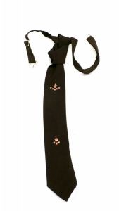 Vintage Boys Skinny Tie Hook On Style 1950s Brown Pink Crown
