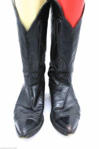 Hondo Cowboy Boots 1950s VTG Mens 8D Clef Notes Trapunto Well Worn By Miss Kitty - Fashionconstellate.com