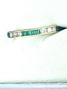Bailey Banks Biddle $5900 2CT Emerald/Diamond 14KT YGold Eternity Ring  Ladies 5 - Fashionconstellate.com