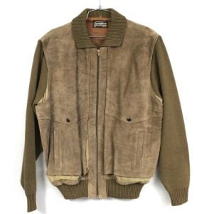 Vintage 70's SEARS Sportswear Suede and Knit Sweater Jacket Brown Mocha