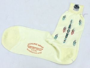 VTG Men's Rayon/Cotton Socks Yellow Genuine Wrap 1940-50s NOS VTG Garter Top #1