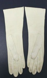 Vintage Denise Francelle Roger Fare Ivory Kidskin Gloves SZ 7 13'' Long Evening  - Fashionconstellate.com