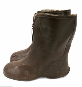 Vtg 1940s Merit Kids Galoshes Over Shoes Rubber Boots Zipper  Sz 13 Brown - Fashionconstellate.com