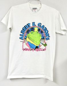 Albert E. Gators Bar & Grill 1988 Vintage T Shirt Onieta 50/50 White Graphic M