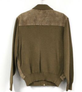 Vintage 70's SEARS Sportswear Suede and Knit Sweater Jacket Brown Mocha - Fashionconstellate.com