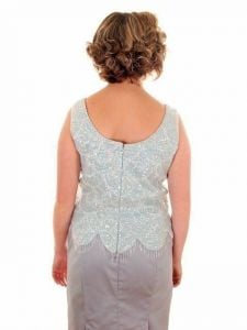 VTG  Womens Shell Top Sleeveless Blue Sequin Sweater Shimmy 60s Scalloped Hem Md - Fashionconstellate.com