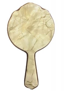 Vtg Bakelite Marbled Celluloid GREEN Art Deco Hand Mirror 11” Beveled Glass - Fashionconstellate.com
