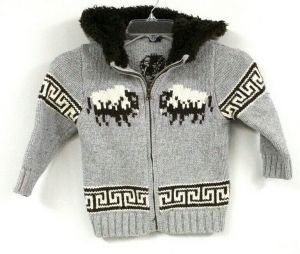 Baby Gap Buffalo Bison Full Zip Wool Blend Sweater Girl Boy size Toddler 4yr