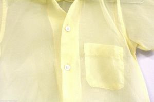 Vintage 1950s Boys Shirt Sheer Textured Nylon Sheer Looks Like Mans 30'' Chest - Fashionconstellate.com