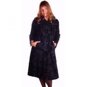 Vintage Black Broadtail Lamb Fur Coat George Bernard 1970S Womens M Astrakhan 