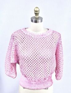 VTG 80s Sparkle Sweater Fairy Kei Kawaii Pastel Lilli Diamond Aurora Sequins