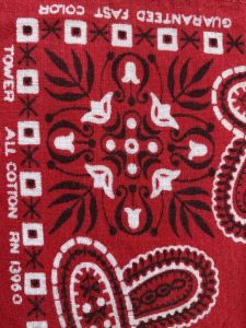 Vintage RED Bandana Paisley Fast Color Tower RN13960 Handkerchief Selvedge - Fashionconstellate.com