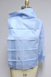 VTG Saint Laurent YSL Men's XL Cotton Scarf Handkerchief  Logo Blues 2