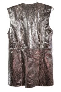 Victoria Rosa Saint Tropez Genuine Python Leather Tunic Vest M $4650 Brown Black - Fashionconstellate.com
