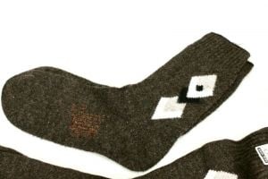 VTG Men's Acrylic Rayon Blend Dress Socks Brown W Pattern 1940-50s - Fashionconstellate.com