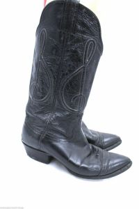 Hondo Cowboy Boots 1950s VTG Mens 8D Clef Notes Trapunto Well Worn By Miss Kitty