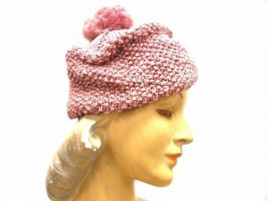 VTG Knit Hat Dusty Rose Pink Metallic Hand-Knit 1940S Womens Guernsey PIE - Fashionconstellate.com