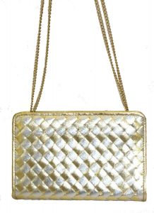 VTG Super Metallic Gold & Silver Woven Petite Clutch Purse/Shoulder Purse 1960s  - Fashionconstellate.com
