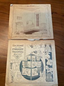 2  VTG Royal Society Hot Iron Embroidery Transfers Books 2 and 3 1920s