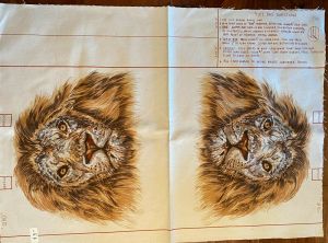 Vintage PURSE/TOTE BAG Canvas  KIT - 1970's New Lion Print Xlarge Unused - Fashionconstellate.com