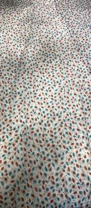 Vintage Cold Rayon Dress Fabric Yardage #1 Gray w/Red Blue Green Feathers 41x80 - Fashionconstellate.com