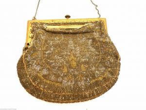 Whiting & Davis Mesh Bag Vintage Purse Lot Early Teens-1920s Beads France Silver