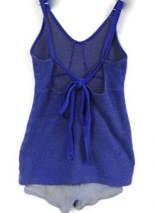 VTG Womens S Swimsuit Bathing Suit Royal Blue Textured Wool Blend 1930s 34 Bust  - Fashionconstellate.com