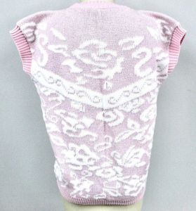 Adele 80s VTG Fairy Kei Sweater Pastel Pink Lurex Silver Sz S Kawaii NWT  - Fashionconstellate.com