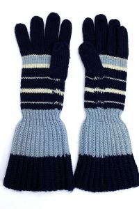 Vintage Childrens Striped Gloves Hand Knit Long 1940S - Fashionconstellate.com