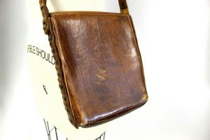 VTG Andrew Picard Shoulder Purse  Brown Leather Flap Distressed Hand Made 1973  - Fashionconstellate.com