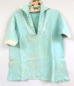 Vintage Boys 100% Cotton SHirt Campus Lace Up Front Sz 14 1950s Costume Design