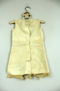 Antique Childs Chemise Slip Cotton Doll Size 1900 WW 1 Victorian Peg Hanger