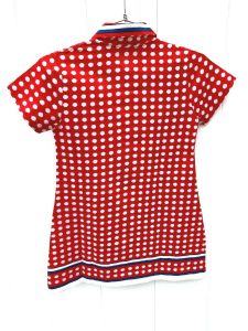VTG 70s Girls Mod Dress Size 10 Polka Dot NWOT Red WHite Blue Carltona Cotton - Fashionconstellate.com