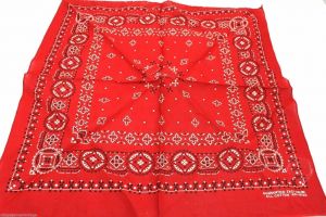 Vintage Red Paisley Bandana Fast Color 18'' Square NOS 14193