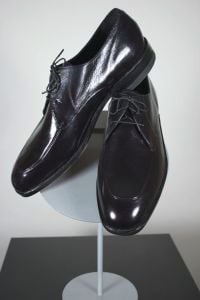 Unworn 70s Freeman Free-Flex dress shoes shiny black leather | Size 11C