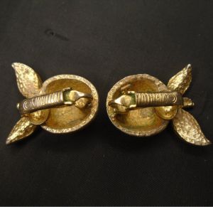1960s Apple Clip Earrings Goldtone Sarah Coventry Vintage Clipons -Applecore - Fashionconstellate.com