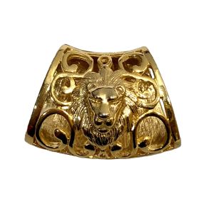 Vintage Gold Lion Face Scarf Clip / Slide  - Fashionconstellate.com