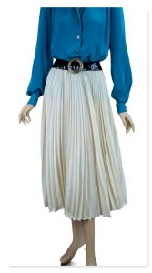 90s Ivory Full Micro Pleated Skirt, W29 - Fashionconstellate.com