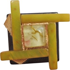 Vintage Bakelite Reproduction Brooch With Sealife Lucite - Fashionconstellate.com