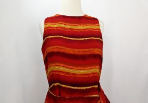 90s Dress Red Stripe Sleeveless Faux Wrap by Jones New Work | Vintage 8 Petite - Fashionconstellate.com