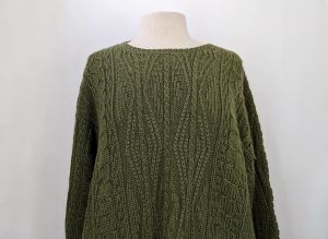 80s Sweater Green Wool Chunky Knit Pullover Irish by LL Bean | Vintage Misses L - Fashionconstellate.com