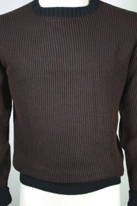 Black brown ribbed mens sweater 1950s-60s | S-M - Fashionconstellate.com