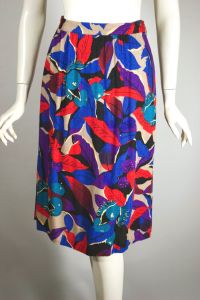 Jewel-toned novelty print 80s skirt spiky chestnuts by Requirements| S-M