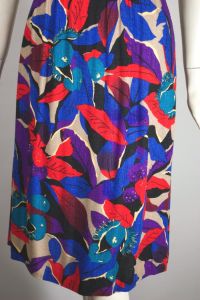 Jewel-toned novelty print 80s skirt spiky chestnuts by Requirements| S-M - Fashionconstellate.com