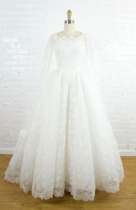 1950s tulle and lace wedding gown . vintage 50s ballgown wedding dress . small - Fashionconstellate.com