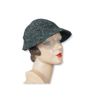 50's Grey Tweed Sporting Cap - Hat